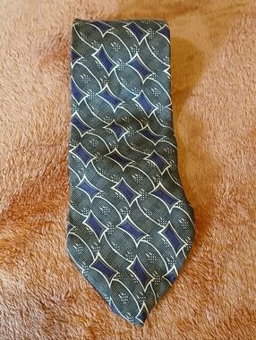 Vintage Zylos George Machado 100% Silk Green And Purple Tie